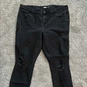 Old Navy Dark Distressed Skinny Jeans